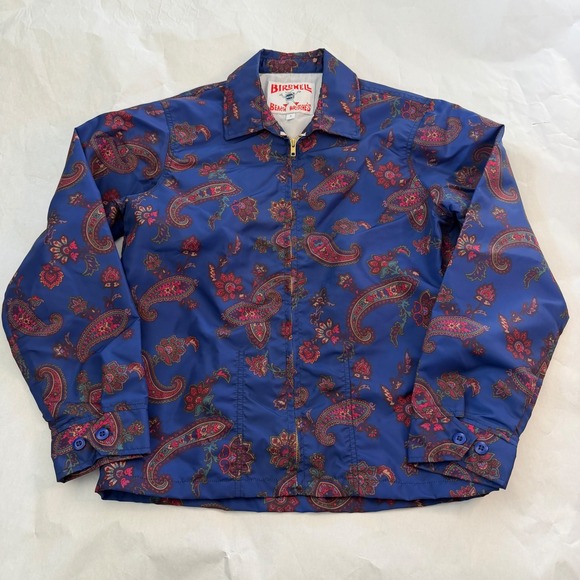 Birdwell Beach Britches Noah Mens‎ Blue Paisley Print Wind Lightweight Jacket S